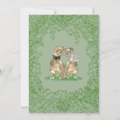 Dinosaurier-Thema Sage-Grün-Hochzeit Einladung (Rückseite)