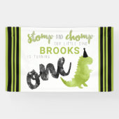 Dinosaurier Thema Unser kleines Dino Schwarz Grün  Banner (Horizontal)