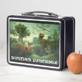 Dinosaurier Thema, wenn verloren, bitte Handy Meta Metall Brotdose (Beispiel)