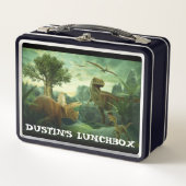 Dinosaurier Thema, wenn verloren, bitte Handy Meta Metall Brotdose (Vorderseite)