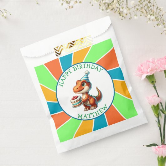 Dinosaurier thematisierte Kindergeburtsparty Perso Geschenktütchen (Versiegelt)