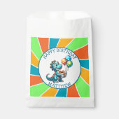 Dinosaurier thematisierte Kindergeburtsparty Perso Geschenktütchen (Vorderseite)