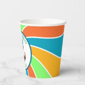 Dinosaurier thematisierte Kindergeburtsparty Perso Pappbecher (Rückseite)