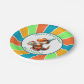 Dinosaurier thematisierte Kindergeburtsparty Perso Pappteller (Schrägansicht)