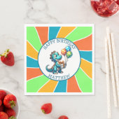 Dinosaurier thematisierte Kindergeburtsparty Perso Serviette (Beispiel)
