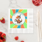 Dinosaurier thematisierte Kindergeburtsparty Perso Serviette (Beispiel)