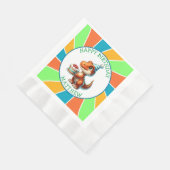 Dinosaurier thematisierte Kindergeburtsparty Perso Serviette (Ecke)