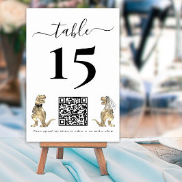 Dinosaurier Theme Wedding Foto QR Code Tischnummer
