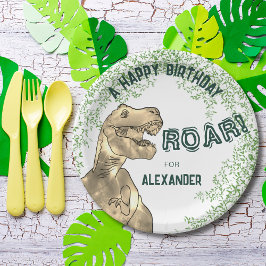 Dinosaurier Themed Birthday Party Name hinzufügen Pappteller