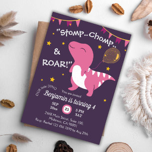Dinosaurier themed Stomp, Chomp & Roar! 4. Geburts Einladung