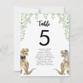 Dinosaurier Themed Wedding Table Seating Chart (Rückseite)