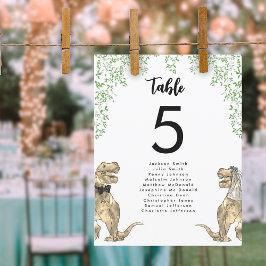 Dinosaurier Themed Wedding Table Seating Chart