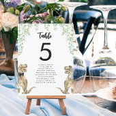 Dinosaurier Themed Wedding Table Seating Chart