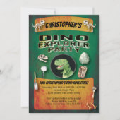Dinosaurier-Themen-Geburtstagsfeier Einladung (Vorderseite)
