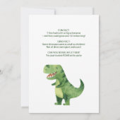 Dinosaurier-Themen-Geburtstagsfeier Einladung (Rückseite)