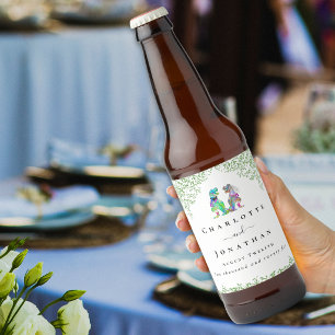 Dinosaurier-Themen-Hochzeit nach Maß Bierflaschenetikett
