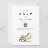 Dinosaurier-Themen-Hochzeit QR-Code-Einladung Einladung (Rückseite)