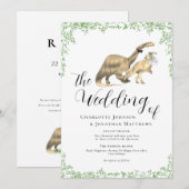 Dinosaurier-Themen-Hochzeit QR-Code-Einladung Einladung (Vorne/Hinten)