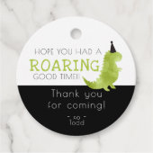 Dinosaurier Themenabend brüllend gute Zeit Danke Geschenkanhänger (Vorderseite)