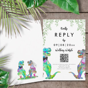 Dinosaurier-Themenhochzeit Antwort QR-Code