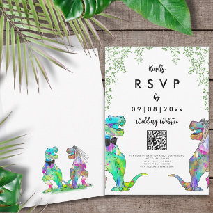 Dinosaurier-Themenhochzeit Antwort QR-Code