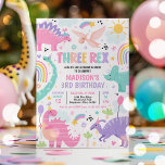 Dinosaurier Three Rex 3. Geburtstags-Party Einladung<br><div class="desc">Dinosaurier Three Rex 3. Geburtstag Party Einladung Alle Designs sind © PIXEL PERFECTION PARTY LTD</div>