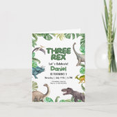 Dinosaurier Three rex Birthday Einladung T Rex Par (Vorderseite)