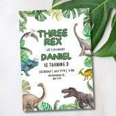 Dinosaurier Three rex Birthday Einladung T Rex Par