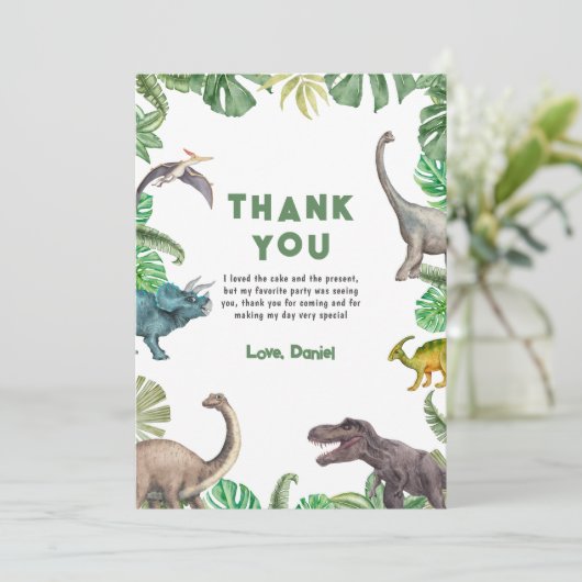 Dinosaurier Three rex Birthday Einladung T Rex Par (Stehend Vorderseite)