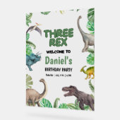 Dinosaurier Three rex Birthday Einladung T Rex Par Acrylschild (Winkel)