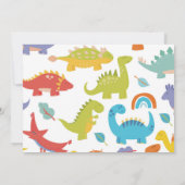 Dinosaurier Three Rex Niedlich Boys Party Foto Einladung (Rückseite)