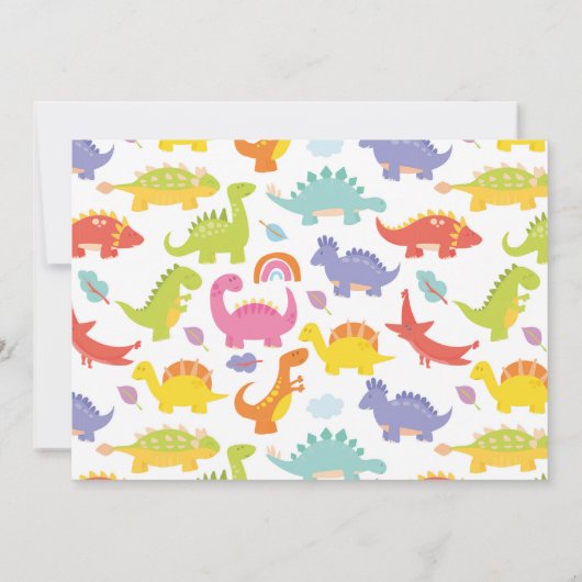 Dinosaurier Three Rex Niedlich Girls Pink Party Fo Einladung (Rückseite)