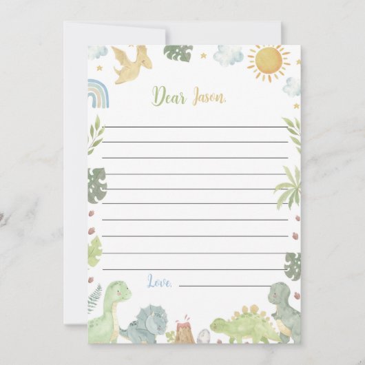 Dinosaurier Three Rex Time Capsule Note Card Dankeskarte (Vorderseite)