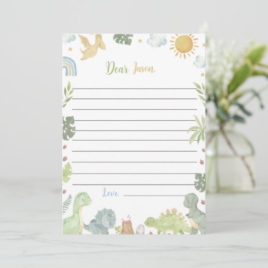 Dinosaurier Three Rex Time Capsule Note Card Dankeskarte (Stehend Vorderseite)