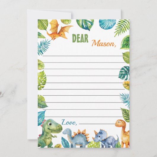 Dinosaurier Time Capsule Note Card Dankeskarte (Vorderseite)