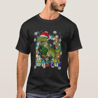 Dinosaurier Tree Light Christmas Weihnachten T-Shirt