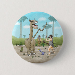 Dinosaurier treffen auf die Steinzeit Button