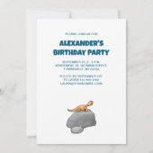 Dinosaurier treffen auf die Steinzeit Einladung (Rückseite)