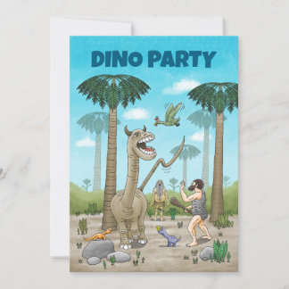 Dinosaurier treffen auf die Steinzeit Einladung