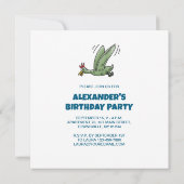 Dinosaurier treffen auf die Steinzeit Einladung (Rückseite)