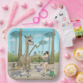 Dinosaurier treffen auf die Steinzeit Pappteller (Party)