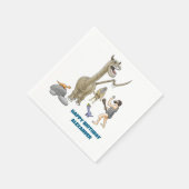 Dinosaurier treffen auf die Steinzeit Serviette (Ecke)