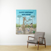 Dinosaurier treffen auf die Steinzeit Wandteppich (Beispiel)