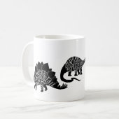 Dinosaurier Trex Diplodocus Fleisch schneidet Kaffeetasse (Vorderseite Links)