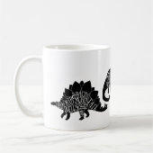 Dinosaurier Trex Diplodocus Fleisch schneidet Kaffeetasse (Links)