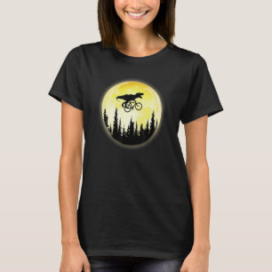 Dinosaurier Trex im Weltraumfahrrad auf dem Mond D T-Shirt