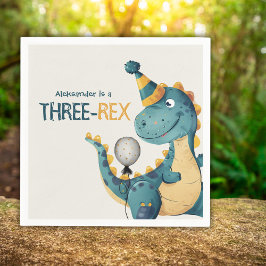 Dinosaurier Trex Three Rex 3. Geburtstags-Party Serviette