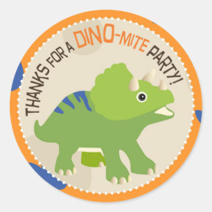 Dinosaurier Triceratops Geburtstag Cupcake Topper  Runder Aufkleber