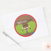 Dinosaurier Triceratops Geburtstag Cupcake Topper Runder Aufkleber (Umschlag)