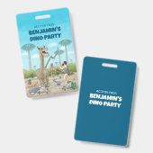 Dinosaurier trifft auf die Steinzeit Ausweis (Vorder- & Rückseite)